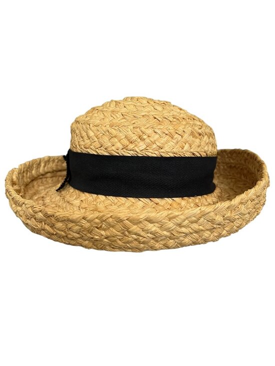 Helen Kaminski Raffia Straw Hat Black Ribbon Wide Brim Packable Sun Hat Australi main image 6